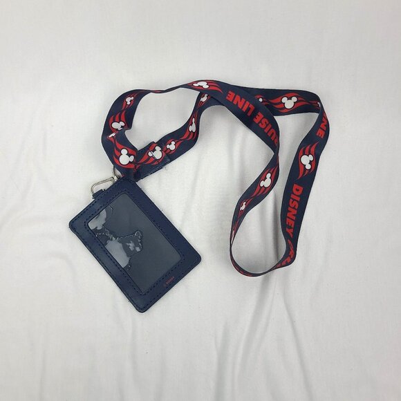 Disney Parks Disney Cruise Line Key ID Wallet Lanyard Red White Blue Mickey - Picture 1 of 10